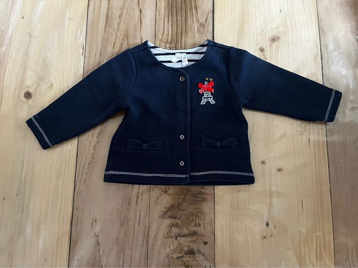 Gilet fille 3 mois – Orchestra – Bleu marine classique