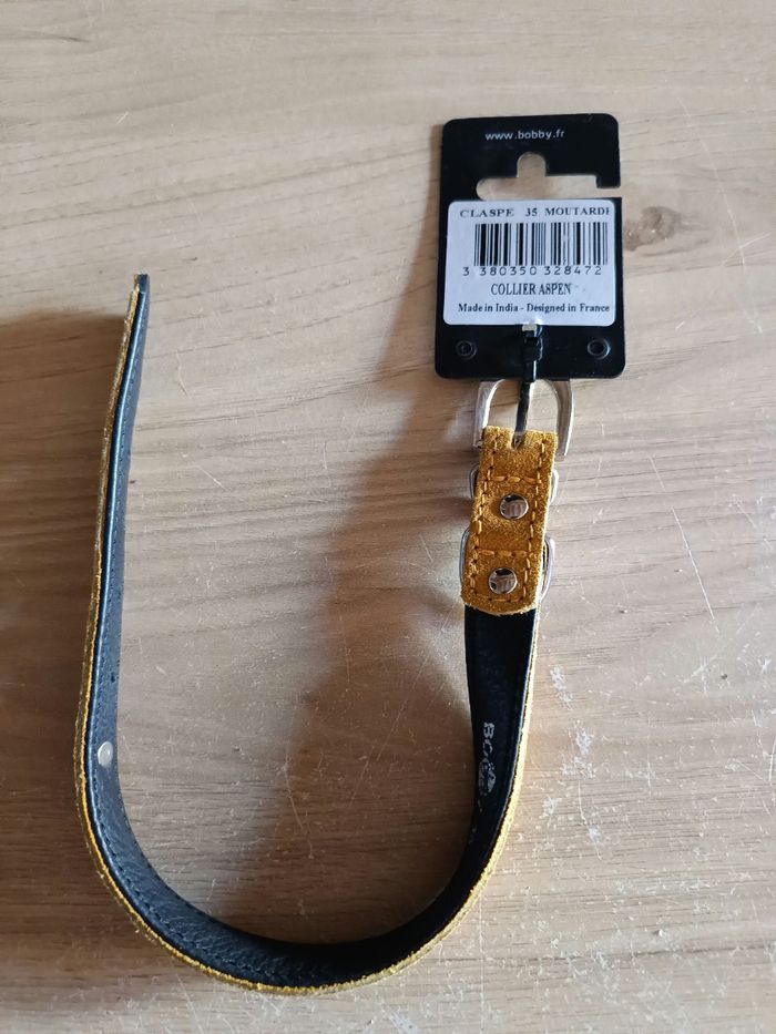 Collier bobby jaune moutarde 35 cm - photo numéro 2