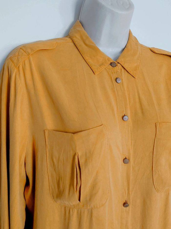 Chemise jaune moutarde daim vintage / Promod - 38/M - photo numéro 12