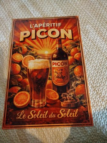 Plaque publicitaire motif picon neuf 