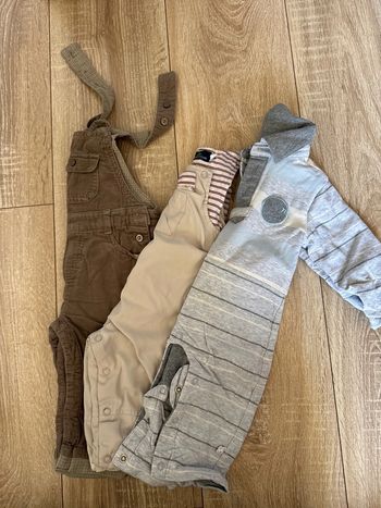 Lot de 3 salopettes/combinaisons 6 mois
