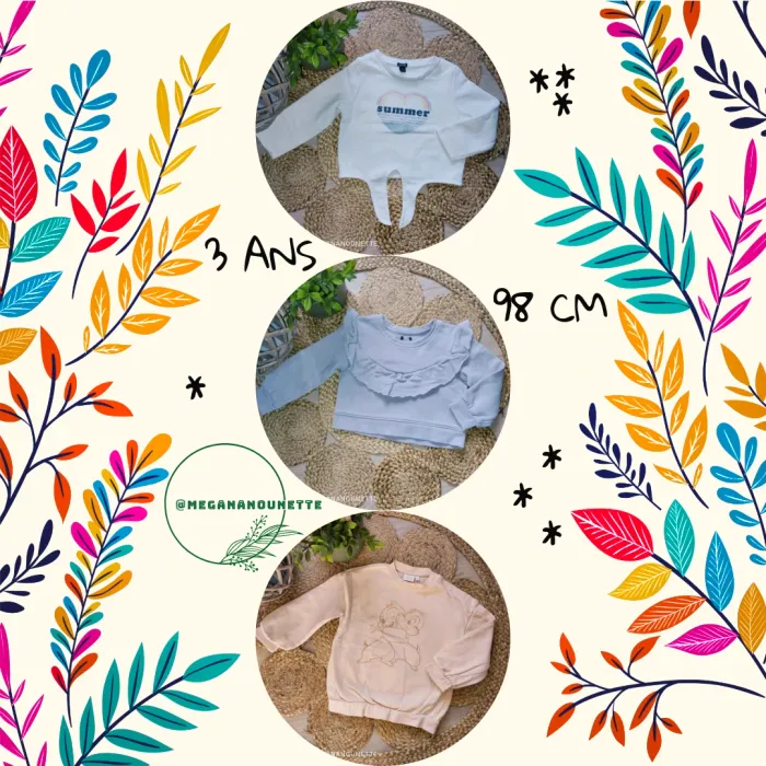 🦋 Lot x 3 pulls Kiabi - 3 ans - 98 cm Très bon état