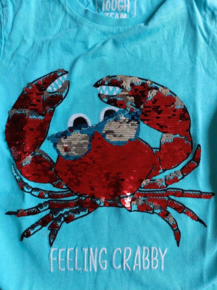 T-shirt touche team crabe paillettes 9 ans - photo numéro 4