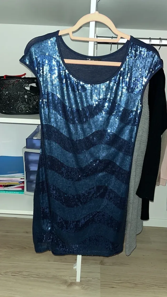 Robe strass bleu