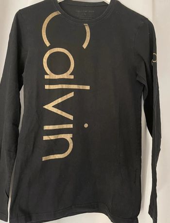 t shirt manches longues noire calvin klein jeans