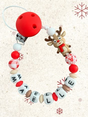 Attache tétine personnalisée Noël