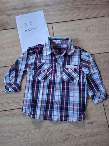 Chemise manches longues écossaise 18 mois garçon 