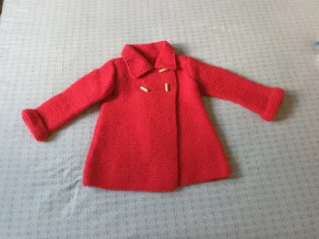 Veste manteau chaude en tricot années 70