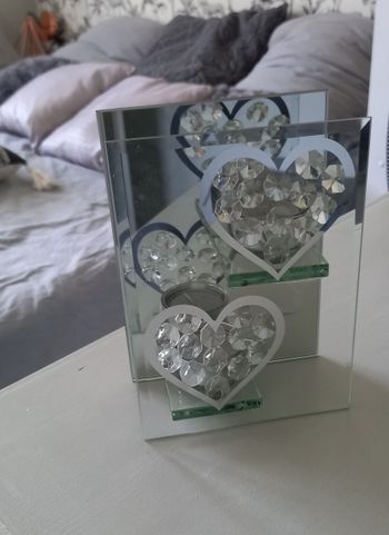 Bougeoir cœur en verre