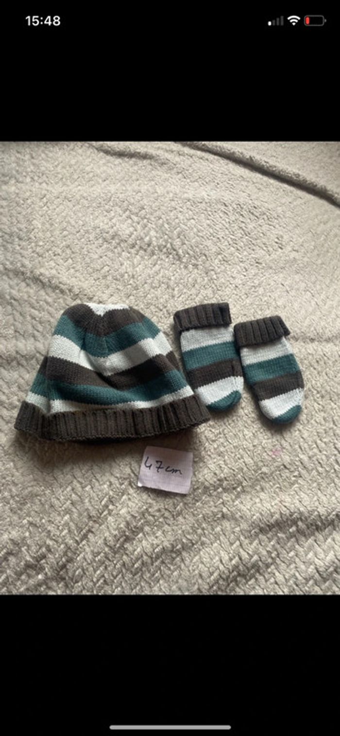 Moufle et bonnet taille 47cm