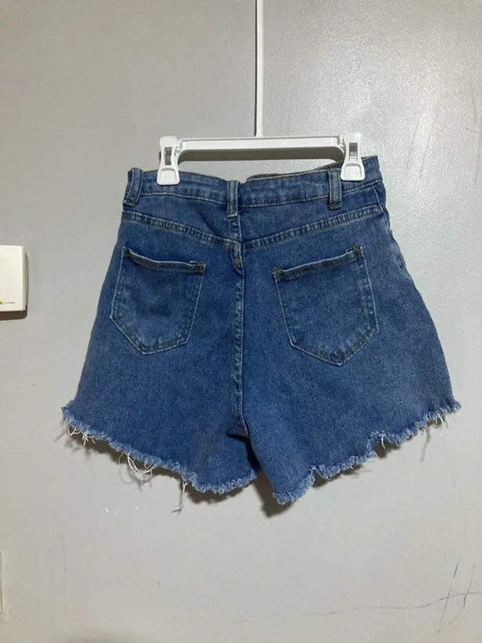 Short en jean taille haute effet usé – Taille S - photo numéro 11