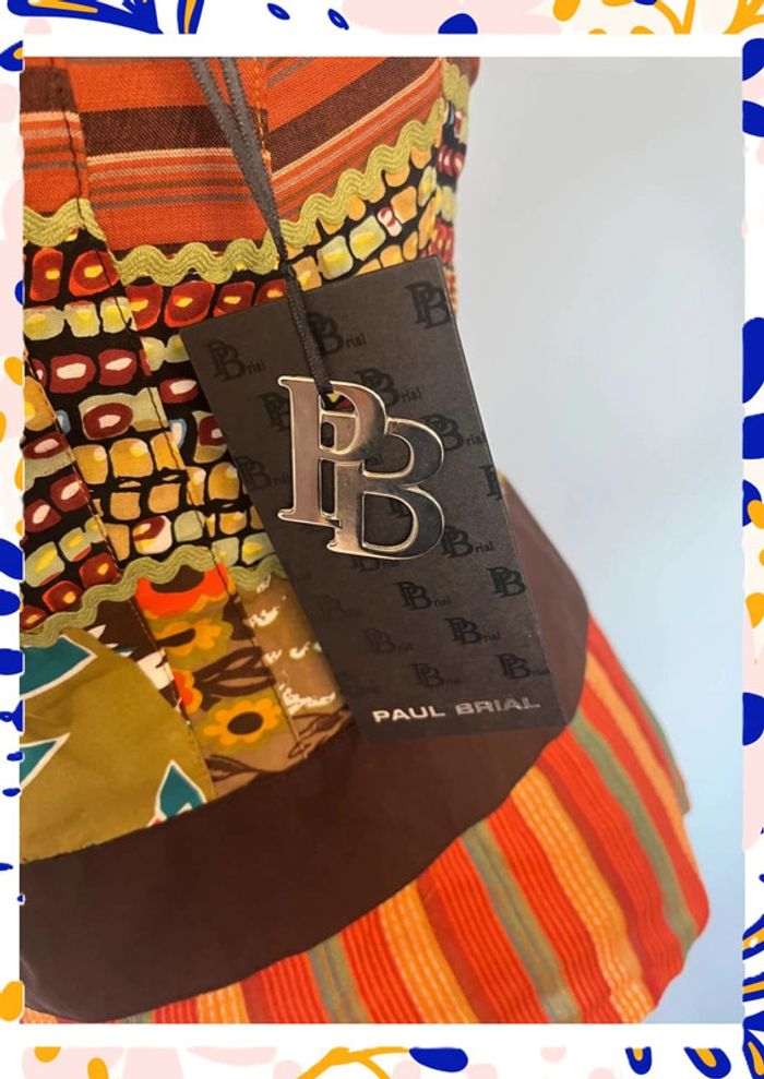 🌟 Débardeur Paul Brial – Taille 2 – Neuf avec étiquette – Motif marron, orange & vert 🌟 - photo numéro 4