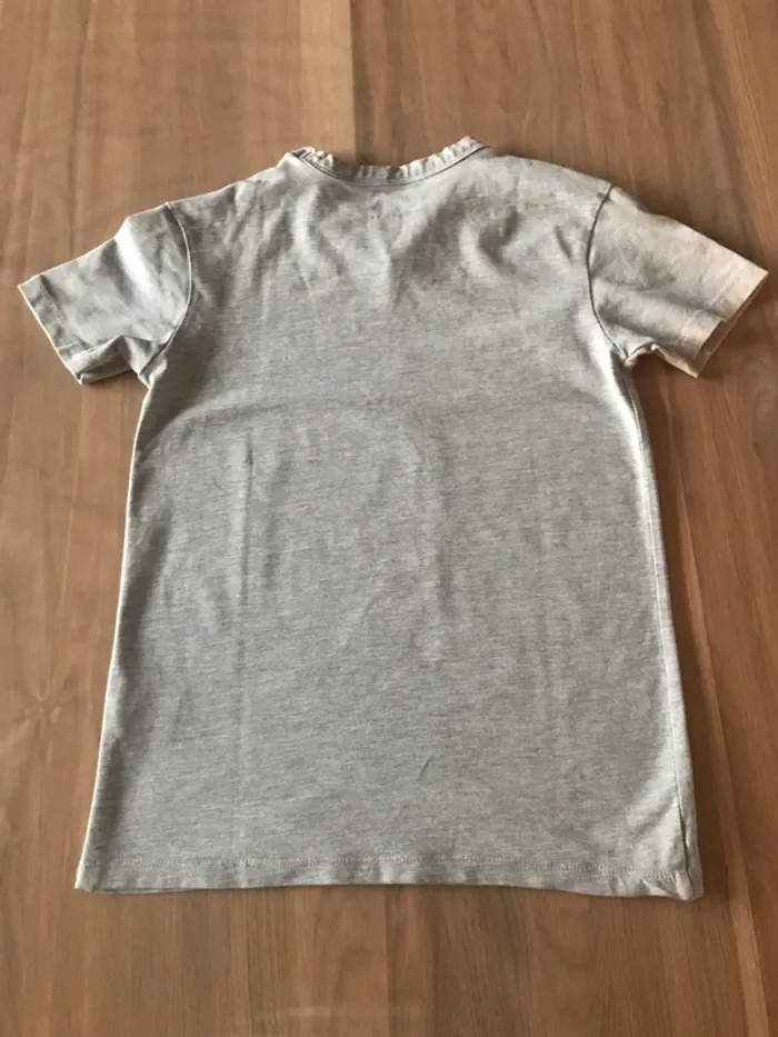 garçon t-shirt manches courtes gris chiné col V coton elastane 9-10ans zeeman - photo numéro 5