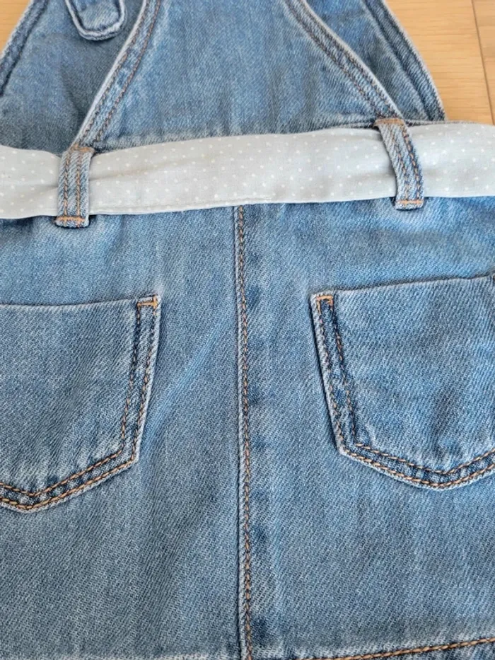 Salopette robe en jean obaibi 6 mois - photo numéro 4