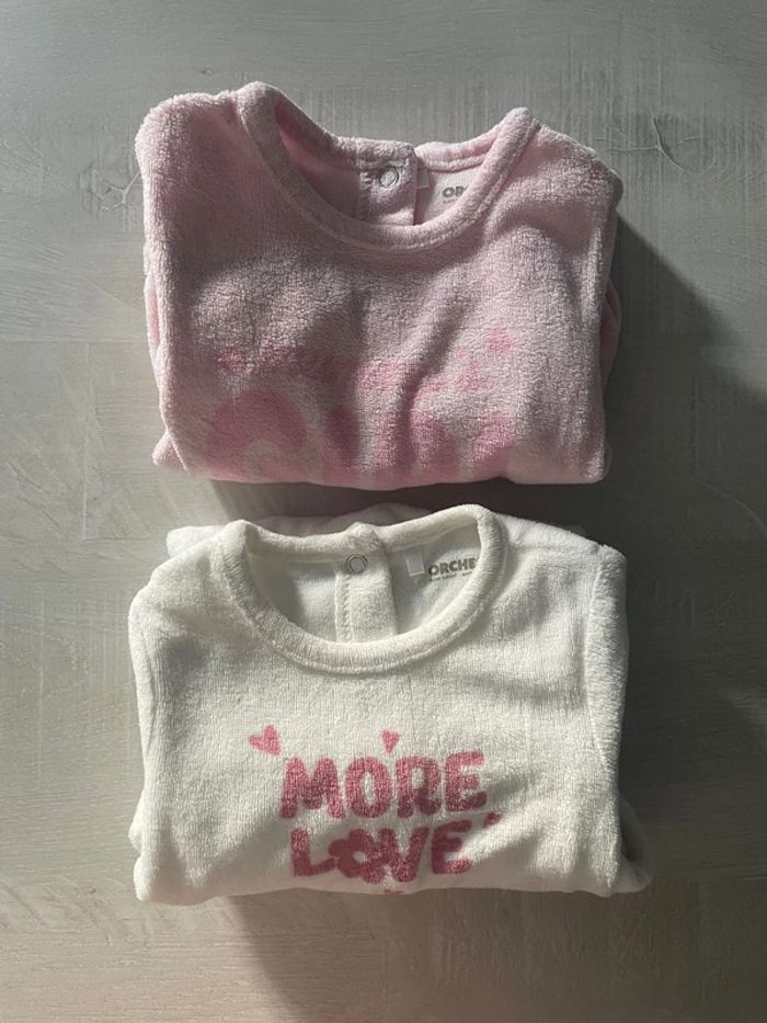 Lot de 2 pyjamas taille 3 mois marque Orchestra