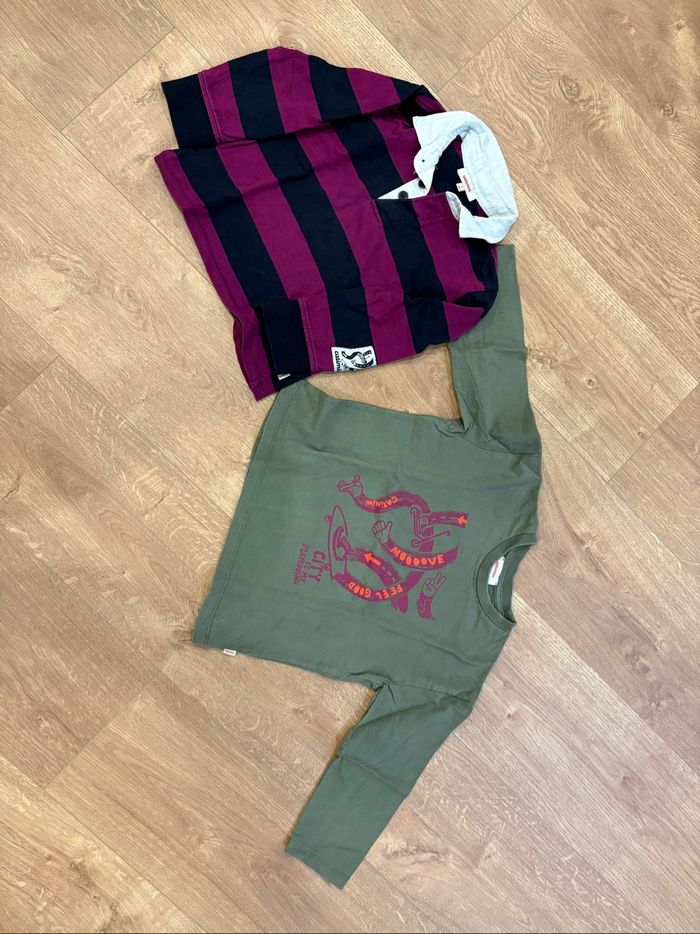 Lot 2 tee-shirts manches longues garçon 4 ans