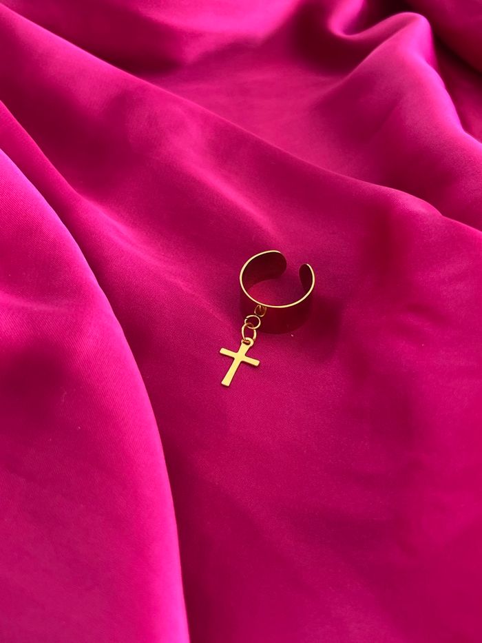 Bague croix tendance acier inoxydable