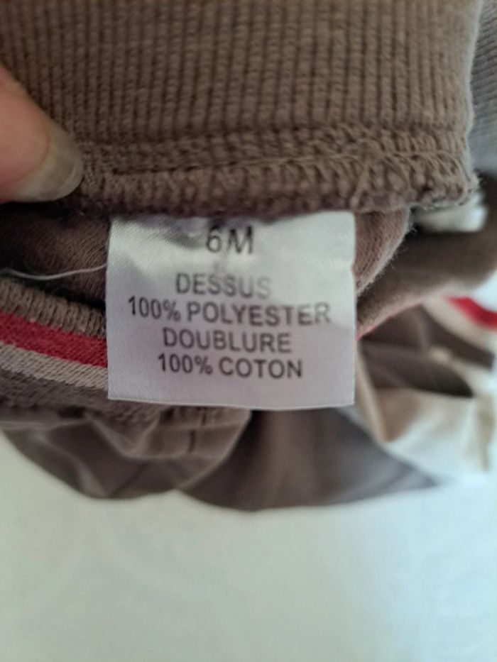 Pantalon marron/beige/rouge 6 mois - photo numéro 4