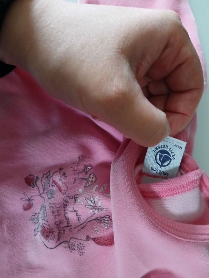 PYJAMAS VELOUR ROSE PETIT BATEAU - photo numéro 2
