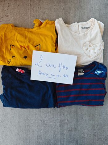 Lot de 4 t-shirt manches longues fille