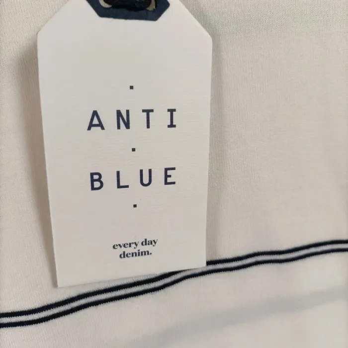 Tshirt a rayures taille L - anti blue - A084 - photo numéro 3