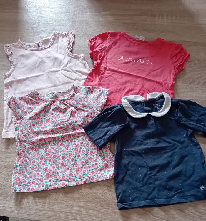 Lot 4 Tee-shirt fille 12 mois