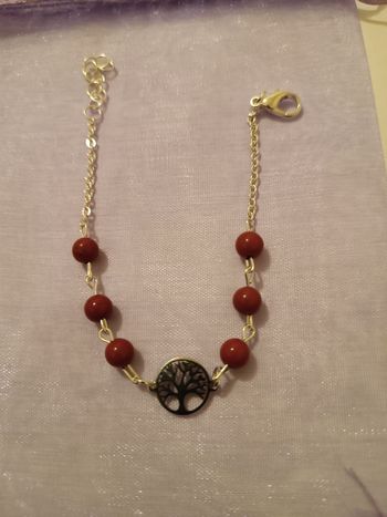 Bracelet arbre de vie jaspe rouge