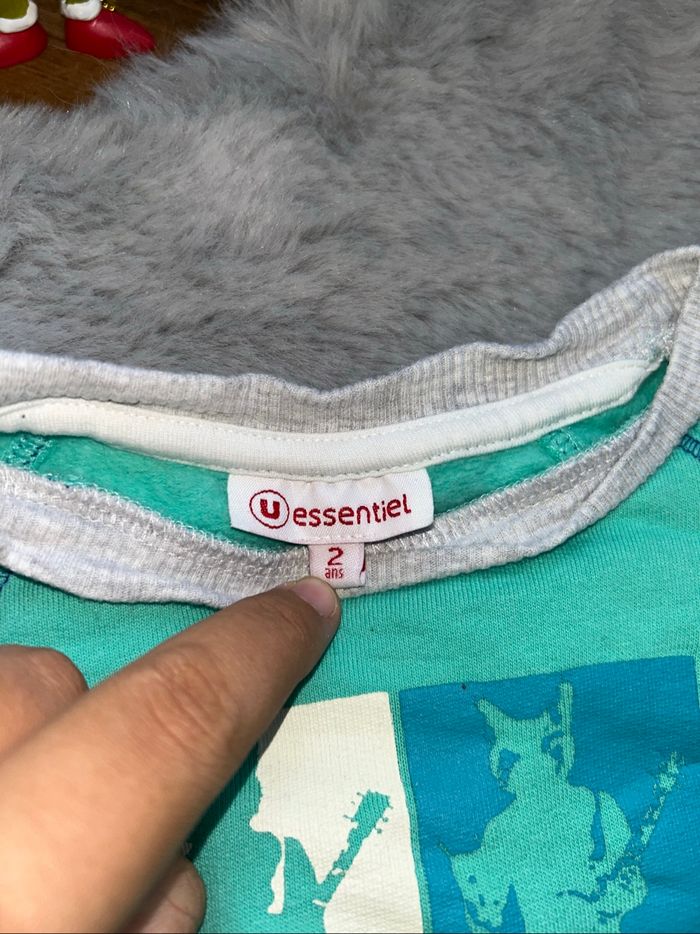 Pull bleu turquoise - 24 mois - U essentiel - photo numéro 3