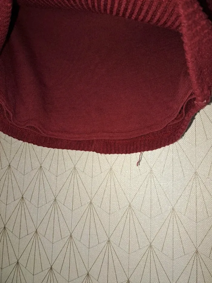 Pull col roulé femme doux bordeaux épaules dénudées Hollister XS tbe - photo numéro 3