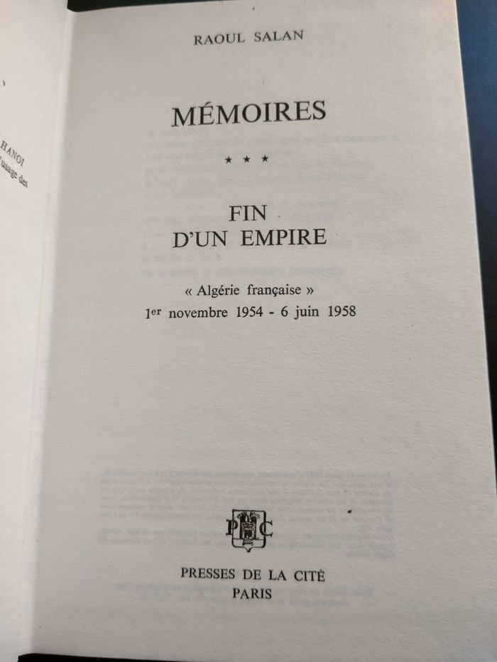 Mémoire fin d’un Empire Algérie Française 1er novembre 1954-6 juin 1958guerre/ Histoire/Combat/FLN/ - photo numéro 7