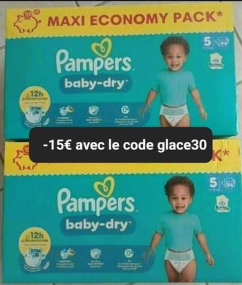 Deux carton de couche Pampers taille 5
