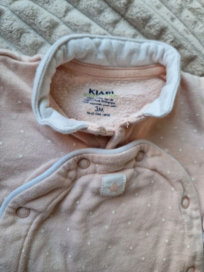 Lot de 2 pyjamas blanc et rose bébé fille 3 mois kiabi - photo numéro 3