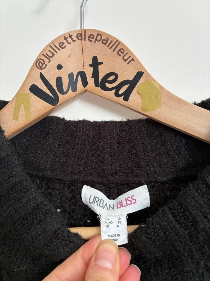 Gros pull noir col rond effet loose Urban Bliss – Taille M - photo numéro 2