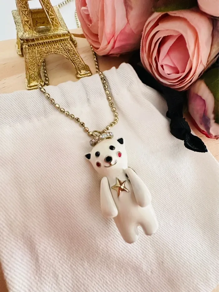 🐻Collier Betsey Johnson – Ours ange céleste - photo numéro 3