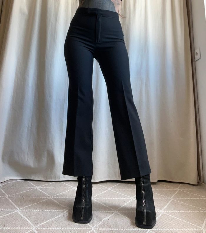 Pantalon jambes larges taille haute Post Punk Goth vintage made in France 🇫🇷 80s - Taille S - photo numéro 4