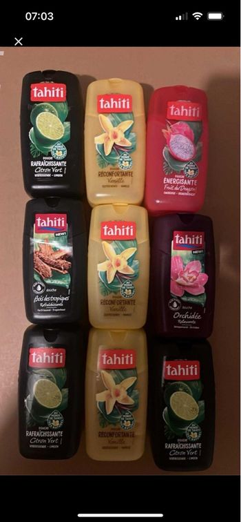 Lot de gels douche Tahiti 