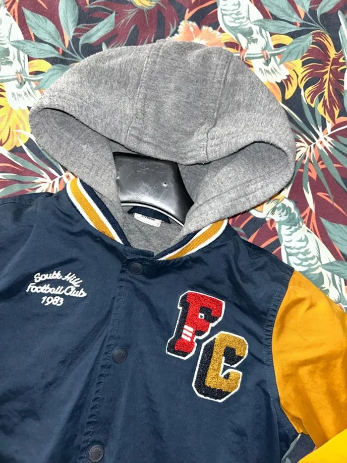 Blouson Teddy à capuche foortball club tape à l’œil - photo numéro 2