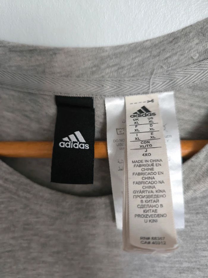 Tee shirt long gris adidas taille XL - photo numéro 3