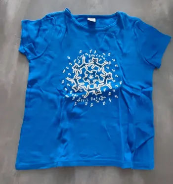T-shirt bleu chat Petit Bateau 10A