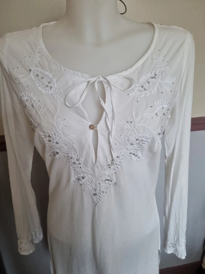Blouse strass blanc 38 - photo numéro 2