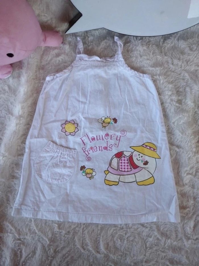 Robe été Fille 6 mois Flowery Friends 100% coton - photo numéro 2