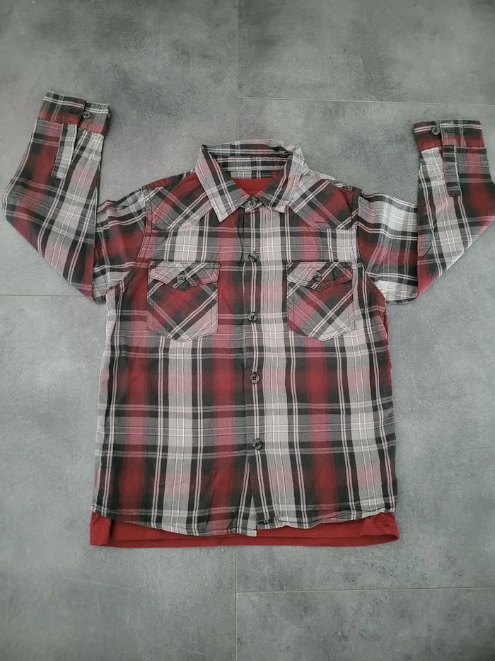 Garçon (taille 6 ans) : chemise avec sous pull cousu - photo numéro 4