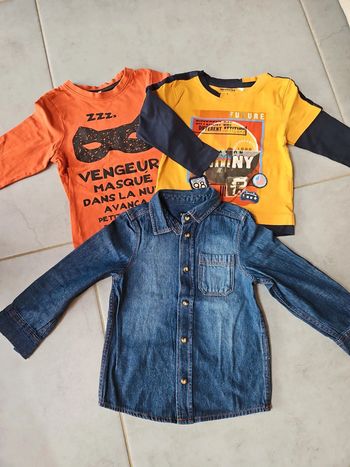 2 Tee-shirt et 1 chemise 3 ans
