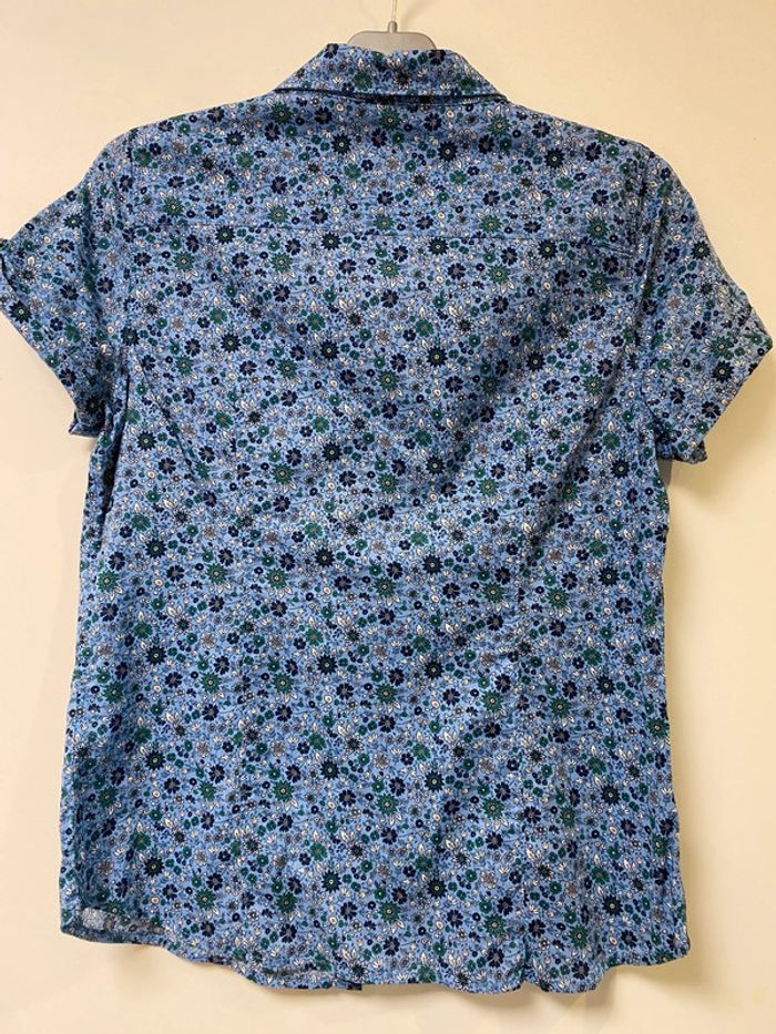 Jolie chemisette à fleurs bleue Camaïeu taille 36 comme neuve plus d’étiquette - photo numéro 2