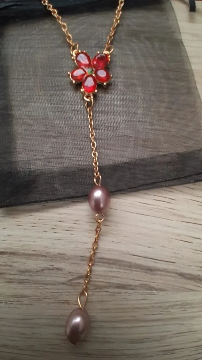 Collier pendentif fleur, Hermione, doré, Harry Potter - photo numéro 2