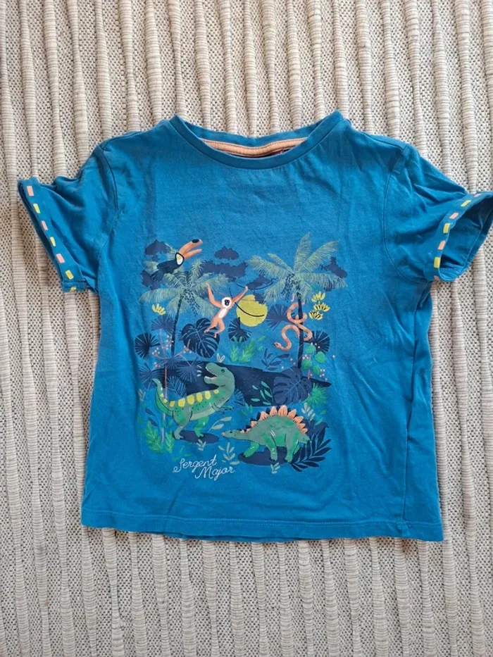 T-shirt animaux jungle dinosaure sergent major 5 ans