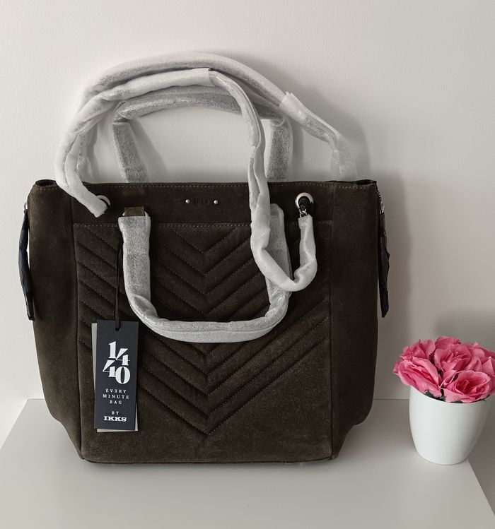 Sac femme Ikks en cuir de chèvre kaki neuf IKKS Beebs by Kiabi