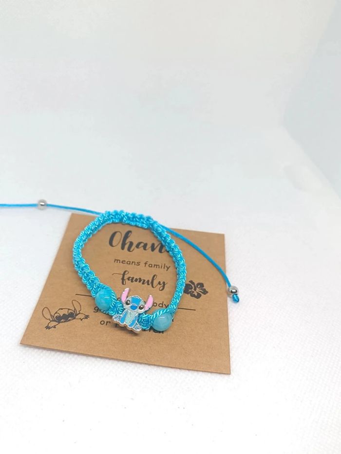 Bracelet tressé Stitch Disney et perles - photo numéro 3