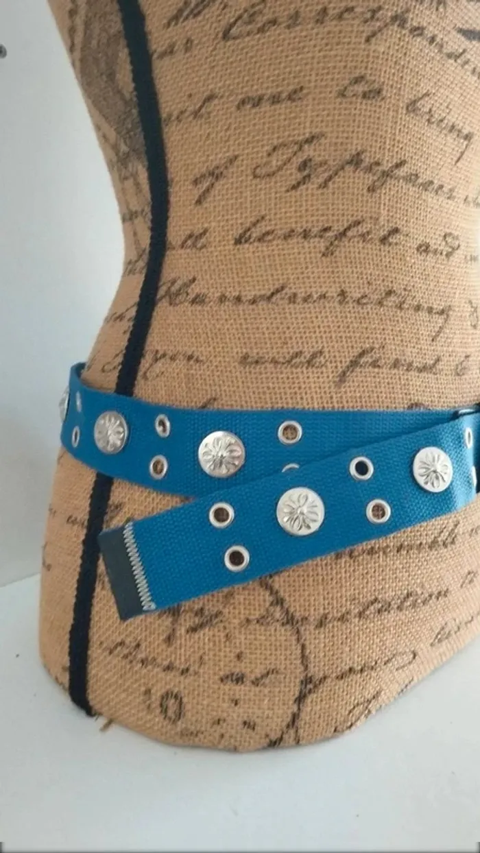 Ceinture bleu ronds argenté 95 cm - photo numéro 8