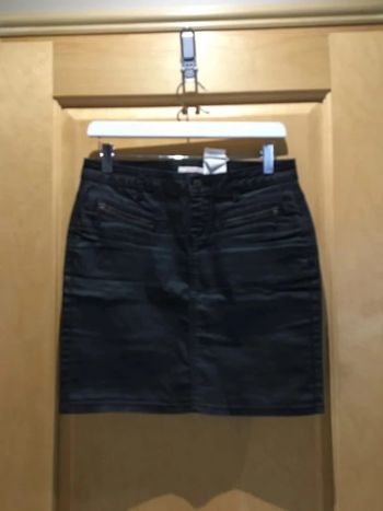 Mini Jupe enduite noire camaïeu